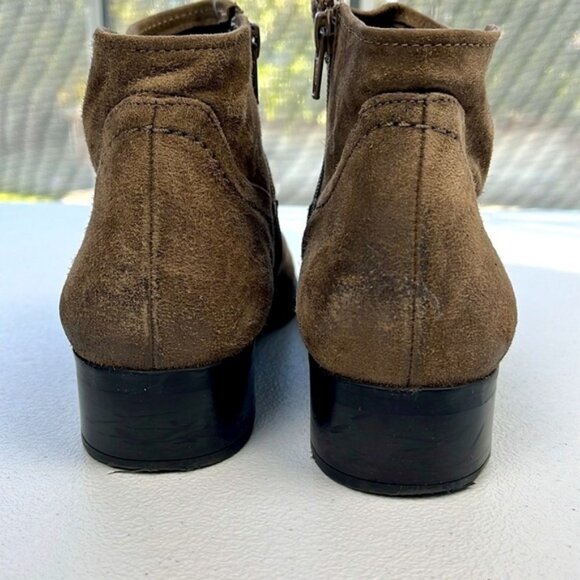 Paul Green Boston Bootie 7.5 Brown Suede Mineral Nubeck Leather Low Heel Shoe - Picture 7 of 12